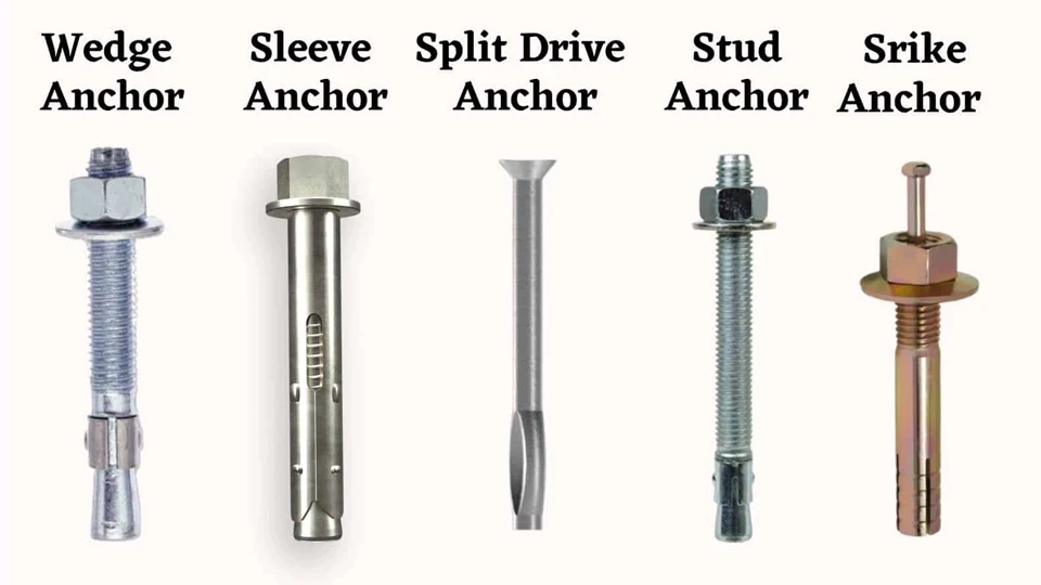 Types of Fasteners Used in Manufacturing: A Complete Guide 9 Anchors Types of Fasteners Used in Manufacturing A Complete Guide ROSNOK CNC MACHINE