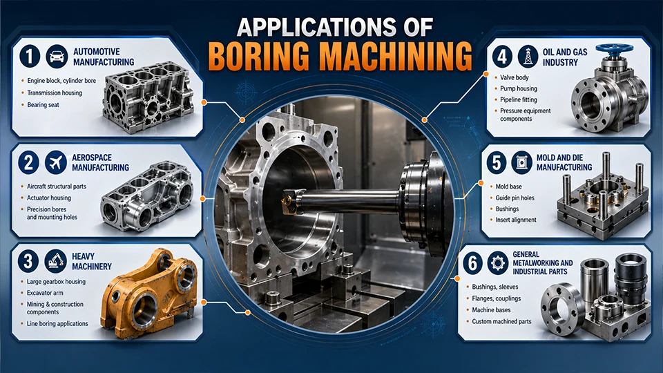 Boring Machining: Definition, Types, and Applications 6 Applications of Boring Machining