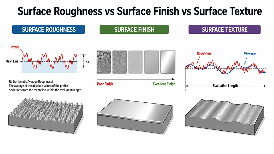 Surface Roughness: Understanding Machined Surface Quality 2 Surface Roughness vs Surface Finish vs Surface Texture